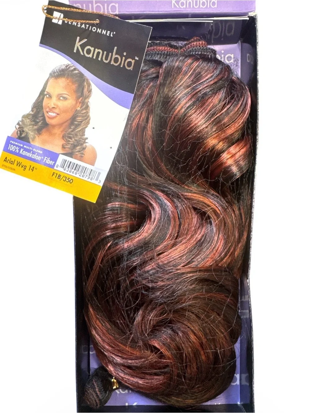 Synthetic Clip-In Waves - Brown with Red Highlights synthetic